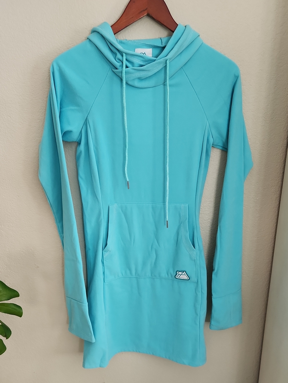 Wild Woods Aqua Turquoise Hoodie Dress Outdoors Wmens SZ Sm NWT